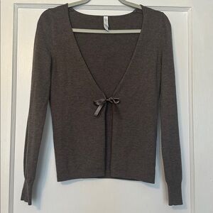 Women's Brown Sweater with Bow Detail
